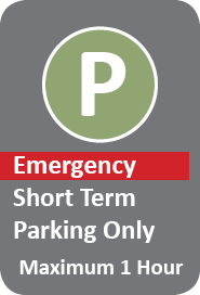 Emergency short term parking sign