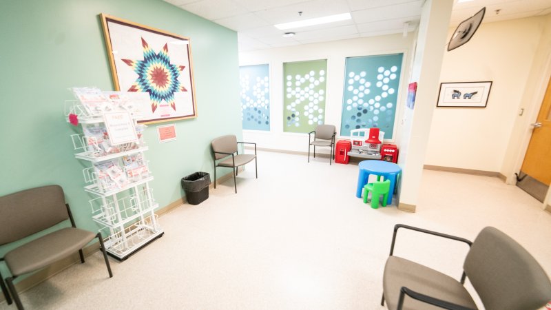 Waiting room of Women's Health Centre at ANHH